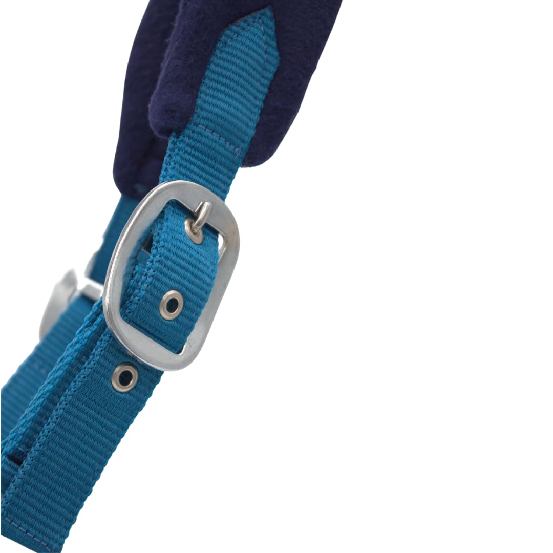 PFIFF 103103 Sunny - Juego de Cabestro (3 Piezas, Tejido y Flecos, Personalizable), Color Azul Claro