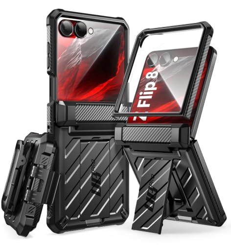 Image of SUPCASE for Samsung Galaxy Z Flip 8 Case with 360 Rotating Belt Clip, Black