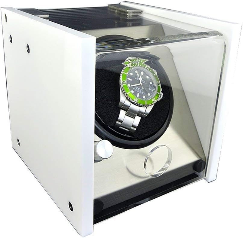 FENOKD Automatic Watch Winder Watch Winder Shake Table Device Single-Head Single Watch White Classic Automatic Winder Shake Table Shaker Wind-Up Box