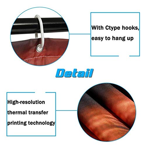 L.TSA 4-teilige Badvorhangteppiche Wasserdichtes Badbodenmatten-Set 180 * 180CM Duschvorhang - Sockelteppich… – Bild 3