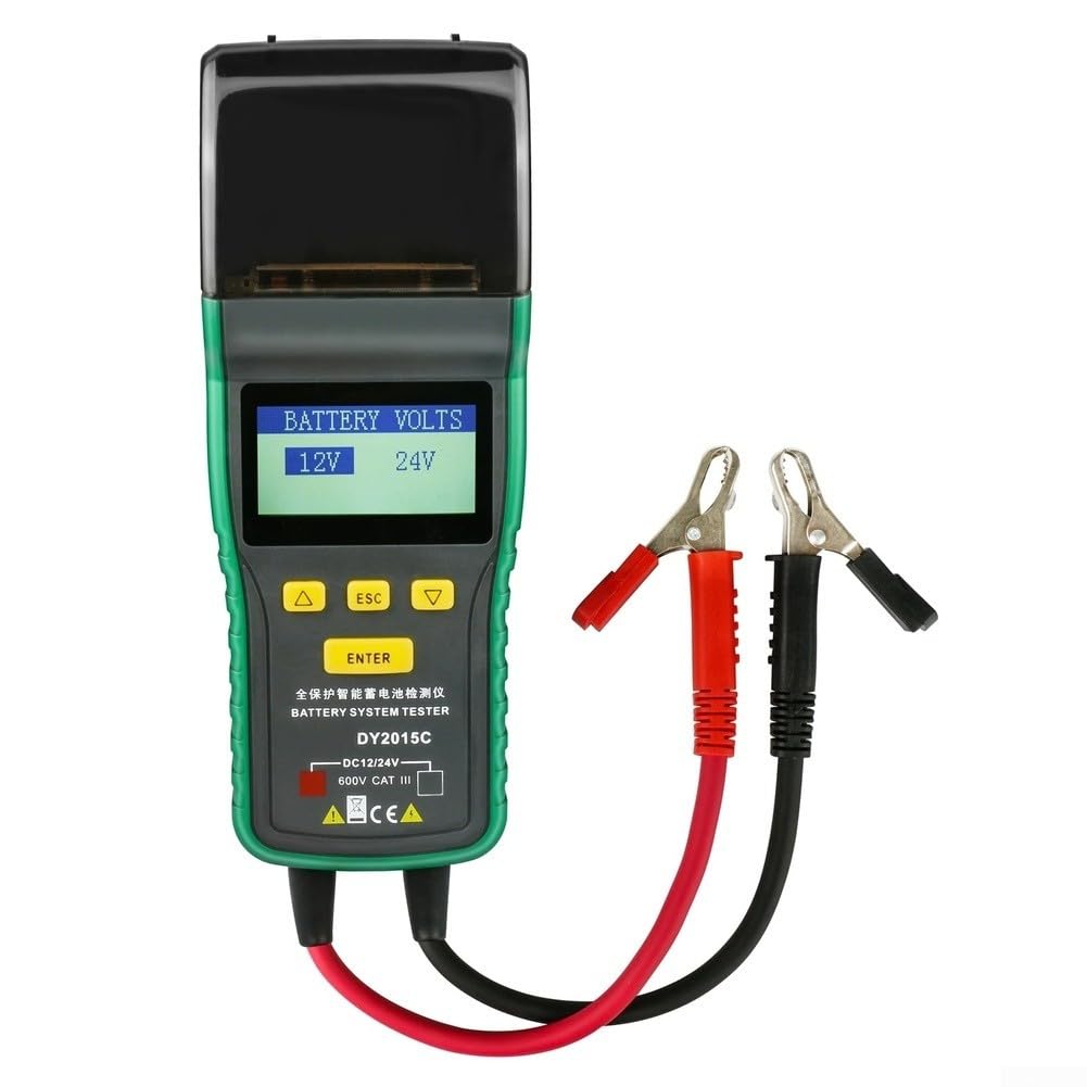 DY2015C - Comprobador de batería para baterías de coche de 12 V/24 V,
