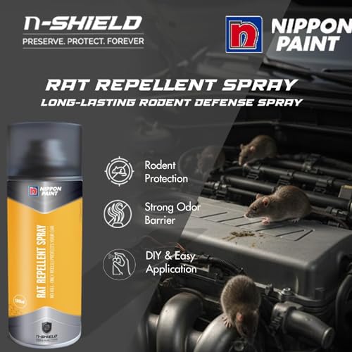 Image of Nippon Paint n-Shield Rat Repellent Coating Spray 300ml | Protects Car Engine Wires from Rats & Rodents | Long-Lasting Protective Coating | Automotive Anti-Rodent Spray for Cars & Bikes