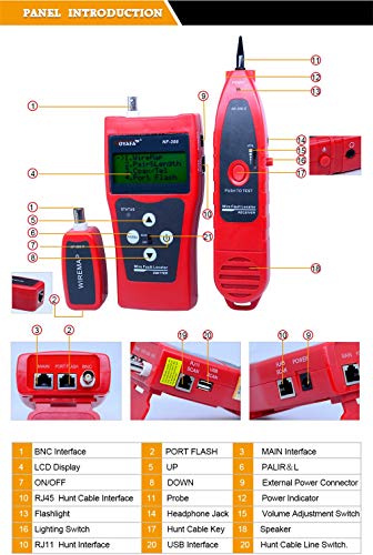 Noyafa D3In0004 Nf-308 Network Telephone Audio Cable Length Tester Remote Identifier #TOP2