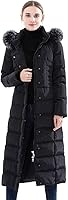 Obosoyo Women's Hooded Maxi Long Down Jacket - Thickened Warm Puffer Parka Coat with Fur Collar