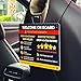 Funny Rideshare Car Sign – Welcome On Board Reminder for Backseat Passengers – 5-Star Tip Message with Icons – PVC Hanging Display for Drivers – 11x7.8in (Black)