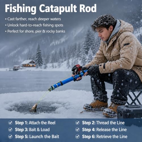 Fishing Catapult Rod 2026 Upgrade, Telescópica para Lanzamiento de Cebo y Señuelos de Larga Distancia, Equipo Portátil para Agua Salada o Dulce miniatura 7