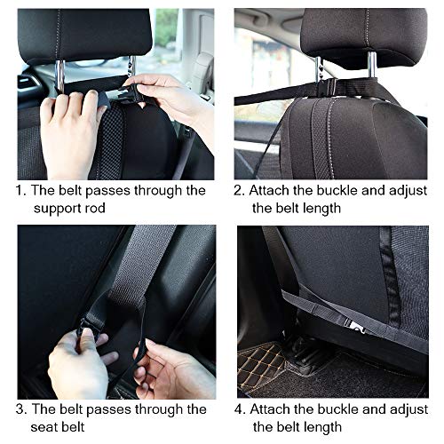 DaizySight Auto Hund Net Barrier, Durch Fahrzeug Small Mesh Barrier, Um Hunde Und Tierhaare Vom Vordersitz Fernzuhalten, mit Verstellbarem Pet Car Sicherheitsgurt