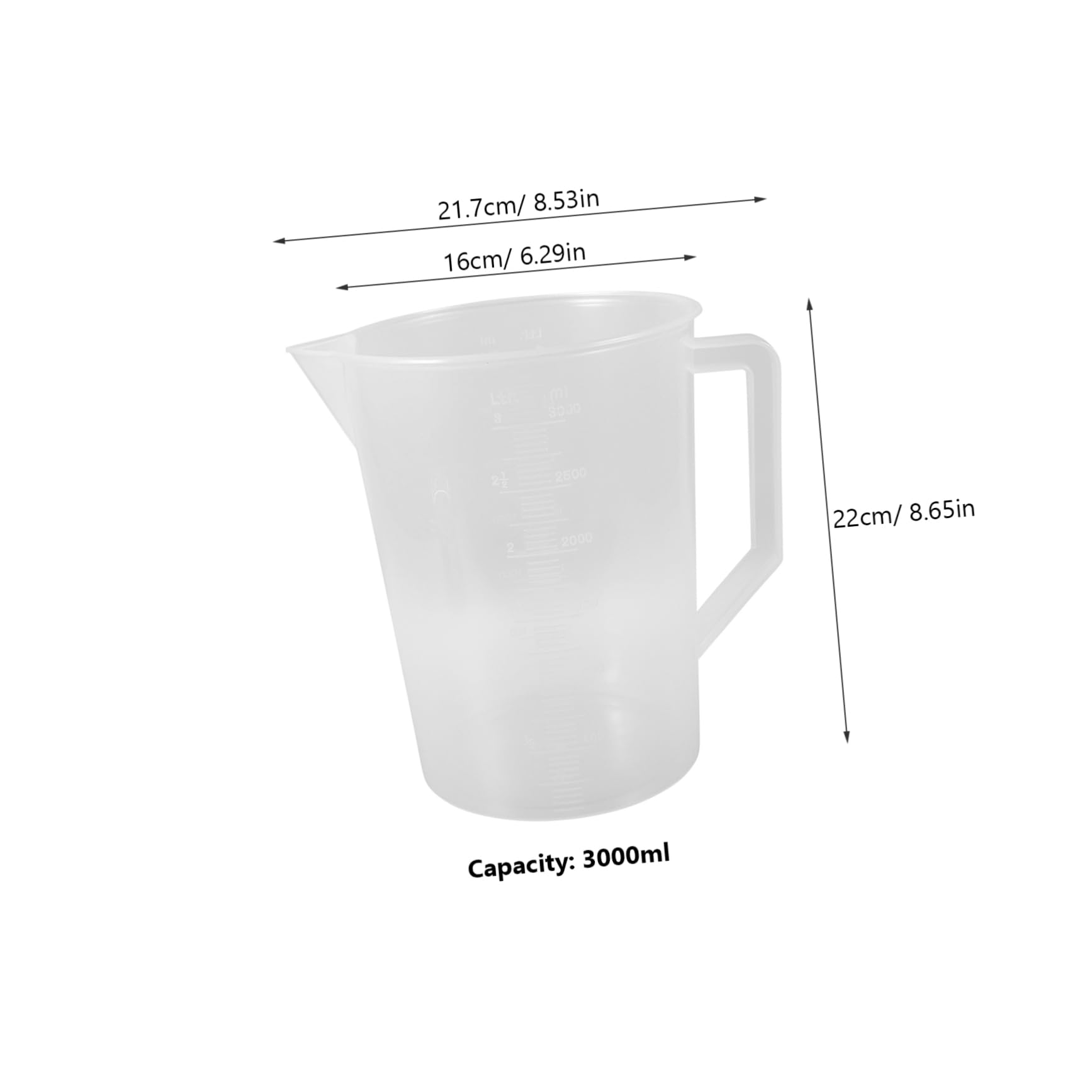 IWOWHERO Multi-function Measuring Pitcher 3000ml Large Capacity Lab Kitchen Cup
