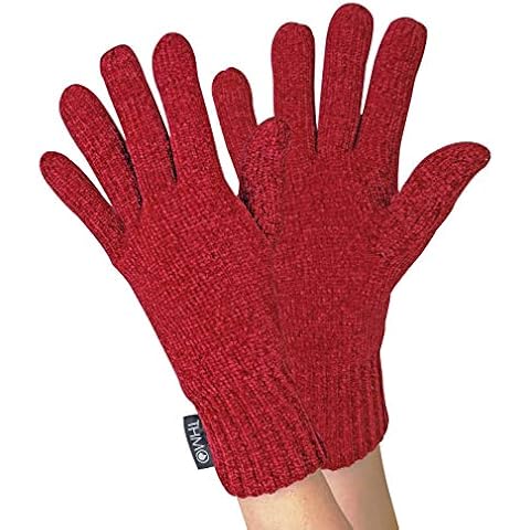 THMO - Womens Outdoor Thermal Winter Chenille 3M Thinsulate Lined Gloves (Red, One Size) Cover