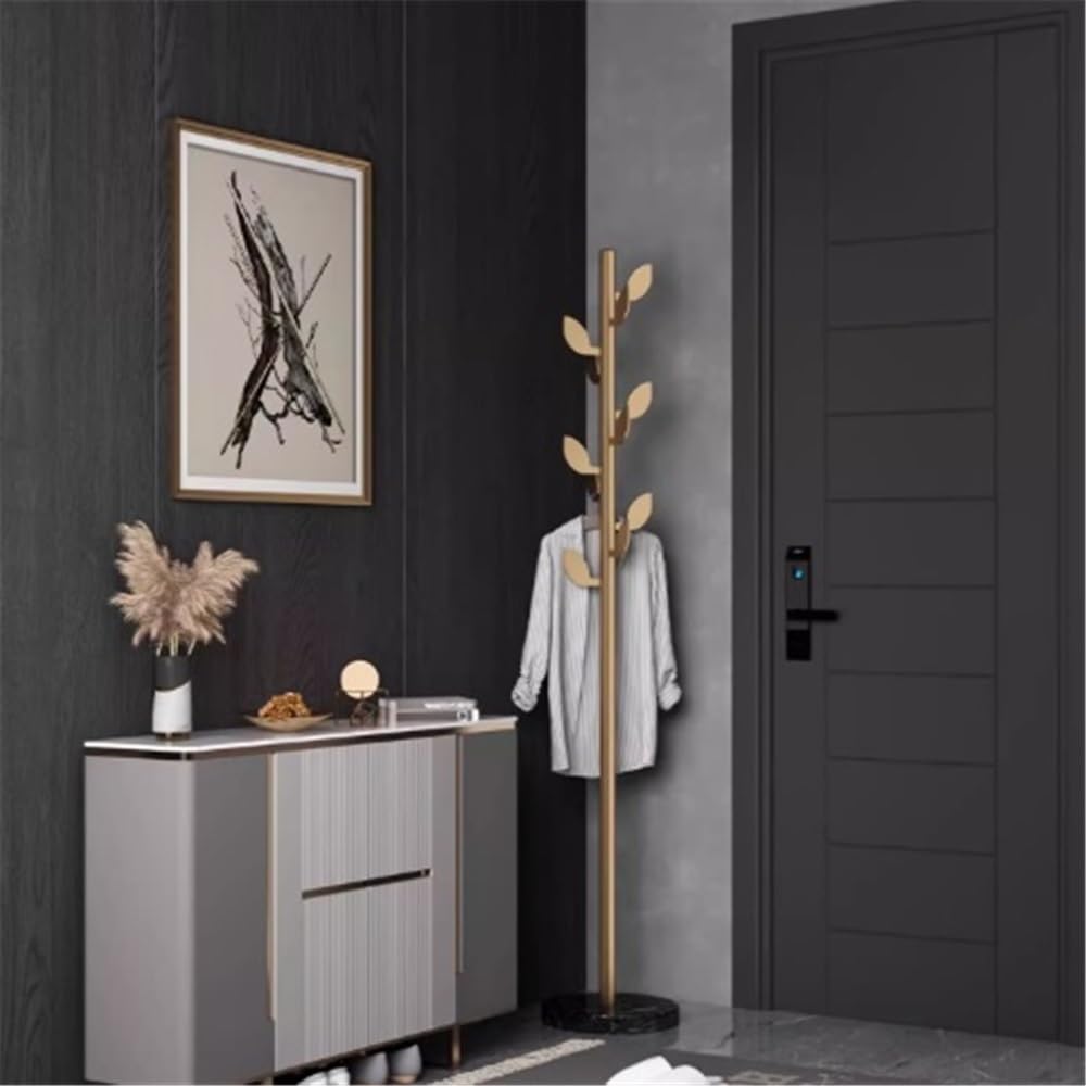 Garderobenständer stabil Freistehende Garderobenständer Gold Modern Metall Flur Baum Home Organizer Kleidung Lagerregale Schlafzimmer Wohnzimmer für Wohnzimmer, Schlafzimmer, Büro