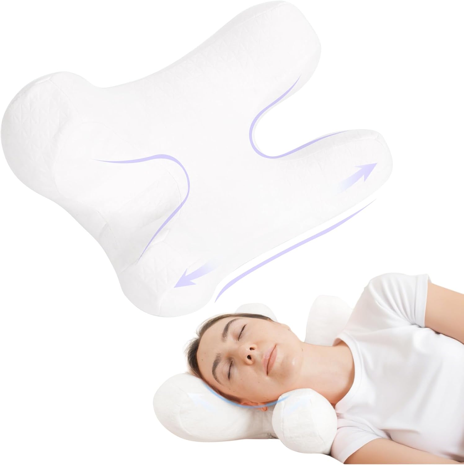 vocheer Anti Wrinkle Pillow, Comfortable Down Alternative Face Pillow, Adjustable Beauty Pillows Provides Neck Support and Pain Relief, Perfect Ergonomic Design for Side Sleeper, Amplexus, Pink