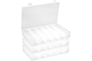 3 Compartment Floss Organizer Storage Box with Clear Lid