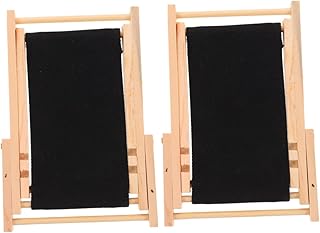 Totority 2 Pçs Mini Cadeira De Praia Cadeiras Dobráveis De Madeira Móveis Em Miniatura Mini Acessórios Para Bonecas Mini Cadeiras Dobráveis Para Casa Suporte Móvel Suporte Universal