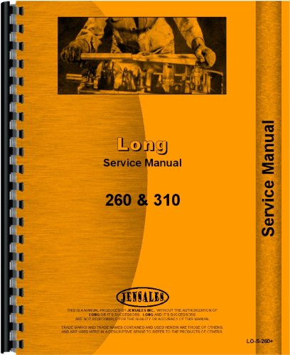 Service Manual Long 260 1580 310 Diesel 2 CYL Tractor      Plastic Comb