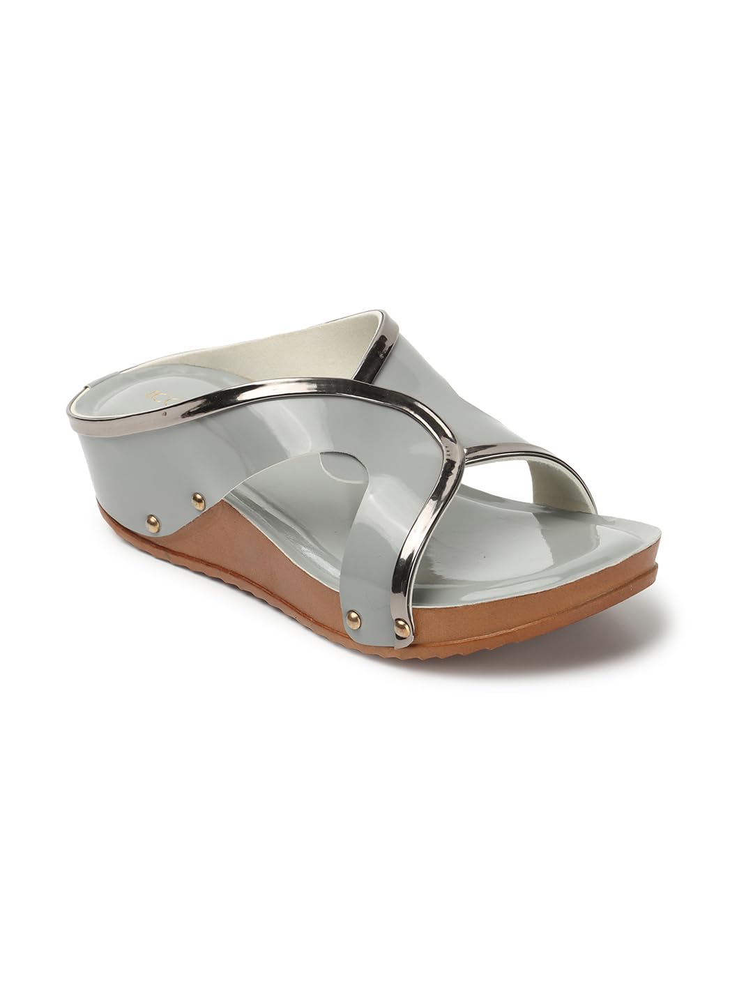 iconics Women Comfortable Wedge Heel Round Toe Slip On fashion Sandal for Party, Wedding and Casual Use-picture-35