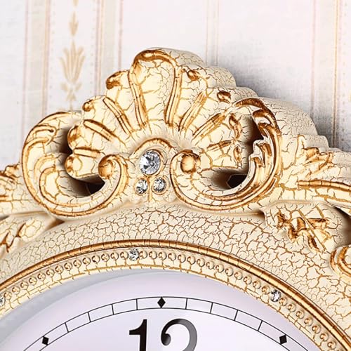 Horloge murale silencieuse rétro dorée pour éviter le tic-tac - 5