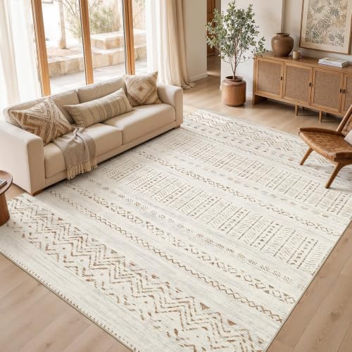 Image of cotiled Boho 9x12 Area Rug for Living Room: Large Moroccan Washable Rug