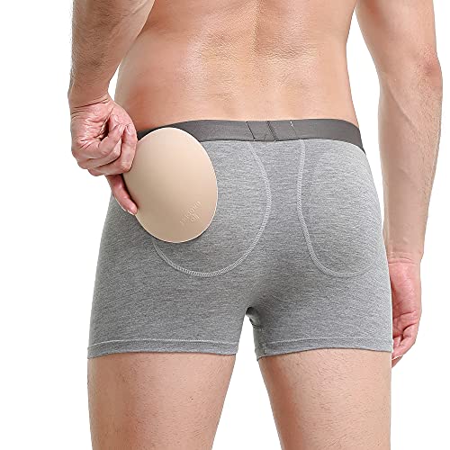 Broddle Men's Butt Padded Underwear Breathable Microfiber Modal Trunks Heather Grey #TOP3