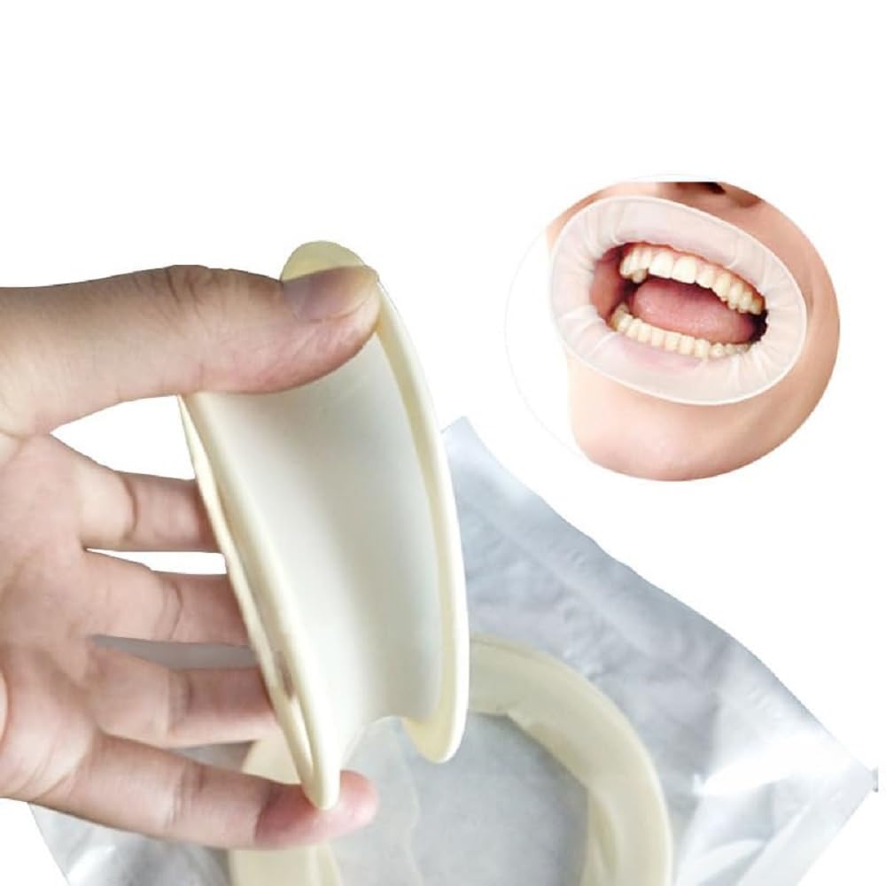 REEHUT 10 pcs O shape Rubber Dam Mouth Opener Disposable Oral Cheek Lip Retractor Flexible White