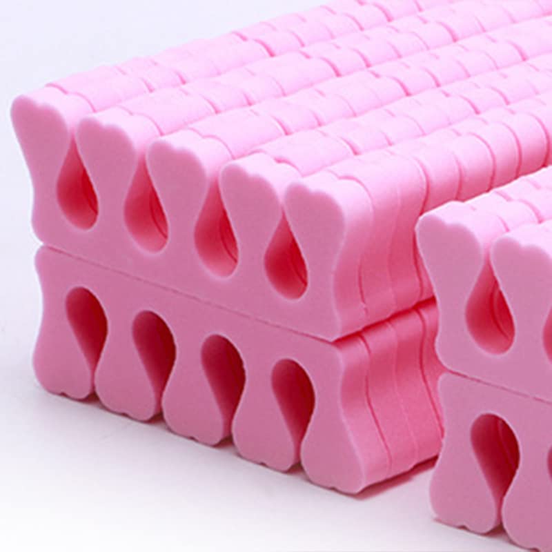 Gąbkowe Separatory Palców 100 szt., Miękkie, Elastyczne Separatory Palców u Stóp Przekładki, Idealne Do Manicure Pedicure w Domowym Salonie Do Użytku Profesjonalnego (PINK)