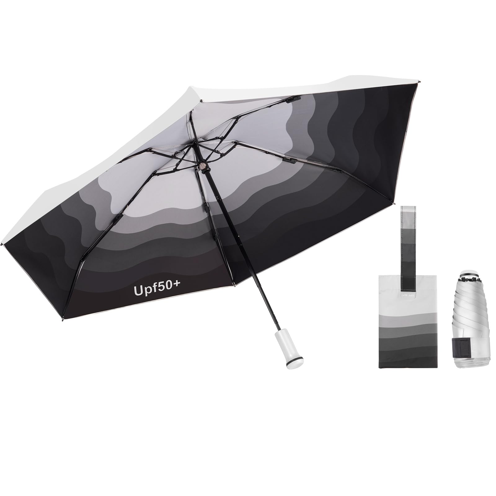 Small Travel Umbrella, UPF 50+ UV Protection, Pocket Mini for Purse, Portable Compact UV Blocking Umbrella for Sun & Rain, Ultra Light Weight