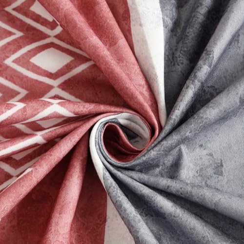 Image of Signature Digital Print Geometric Designs Super King Size Bedsheet - 108 x 108 inches | 100% Cotton-Feel Soft Fabric | Fade-Resistant Colors | 2 Matching Pillow Covers (Weave Stripes)