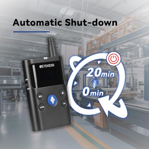 Sistema inalámbrico de guía turística Retekess TT126 de dos vías, dispositivos de comunicación para fábricas (2 transmisores y 22 receptores), alcance de 280 m / 919 pies, calidad de sonido clara miniatura 6