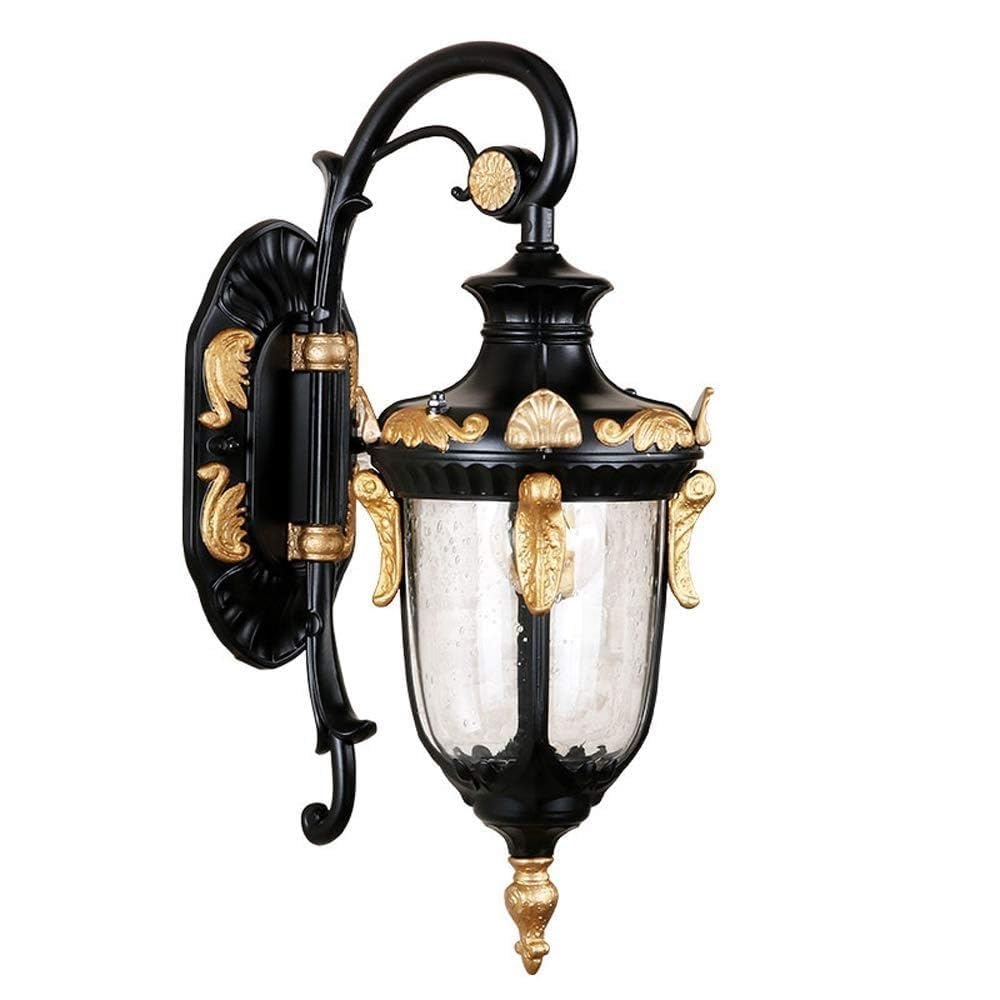 SXSCARKX Classical European Wall Lamp Outdoor Waterproof Anti-Rust E27 Light Corridor Balcony Terrace Sconce Staircase Aisle Lantern Spotlights Lighting Decorative (E27)