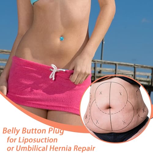 12PCS Ball-Shape Belly Button Plug Post Tummy Tuck Belly Button Plug Tummy Tuck for Liposuction or Umbilical Hernia Repair (6 Different Sizes, 2 of Each + 20pcs Medical Tape) (Blue)4