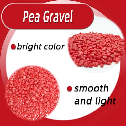 Image of Red Pebbles for Crafts, 0.9 Pound Natural Polished Aquarium Gravel, Decorative Pebbles for Indoor Plants, Turtle Tank, Vase, Succulents Cactus, Garden Landscaping