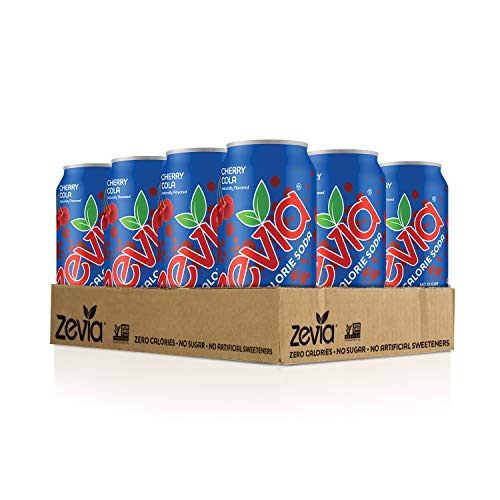Zevia Zero Calorie Soda, Rainbow Variety Pack, Naturally Sweetened Soda, (24) 12 Ounce Cans & Cherry Cola, Zero Calorie Or Sugar, Naturally Sweetened & Tasty, 16 Fl Oz Cans Each, Pack Of 12 #TOP5