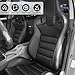 Racing Seats 2 PCS Reclinable Bucket Seats with 2 Sliders Adjustable PU Leather Seats Universal Sport Seats for Cars (Black, 37.0