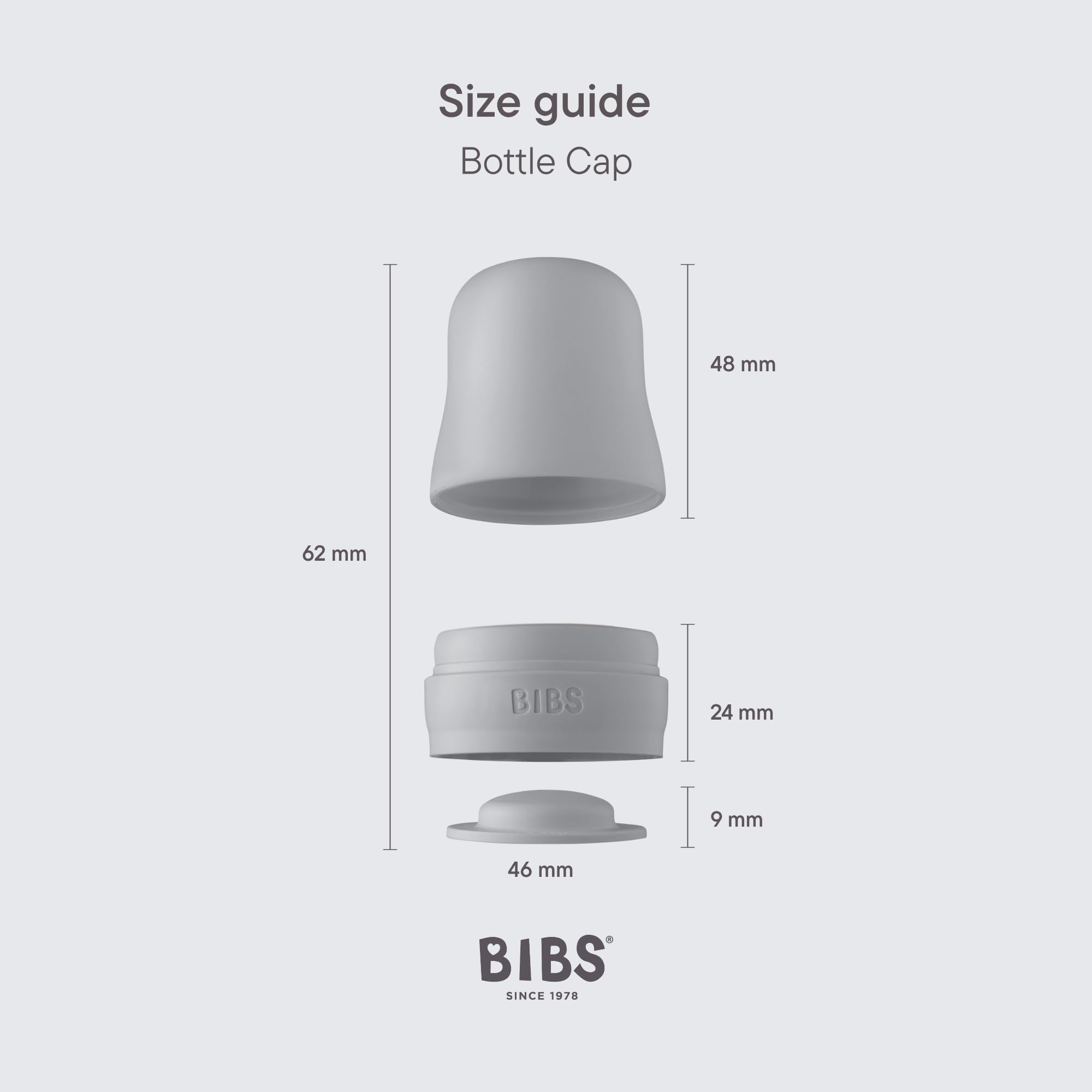 Set di tappi per biberon BIBS - Senza BPA, include tappo, chiusura di sicurezza e tappo a vite - Compatibile con i biberon BIBS (acquistabili separatamente) - Iron
