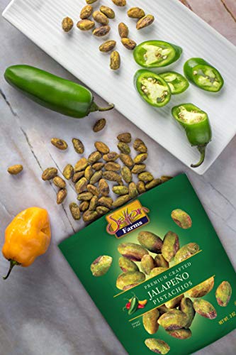 Image of Setton Farms Naturally Seasoned Pistachio Kernels, Jalapeno, No Shell Pistachios, Certified Non-GMO, Gluten Free, Vegan and Kosher, 3 oz Resealable Pouch