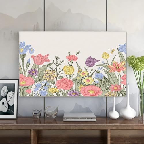 HSTANGKY Protector De Pantalla Moderno Y Moderno Para TV Para Monitores De Escritorio, De Pared O Curvos Arte Decorativo Para Sala De Estar Y Dormitorio-flower2||40-43inch