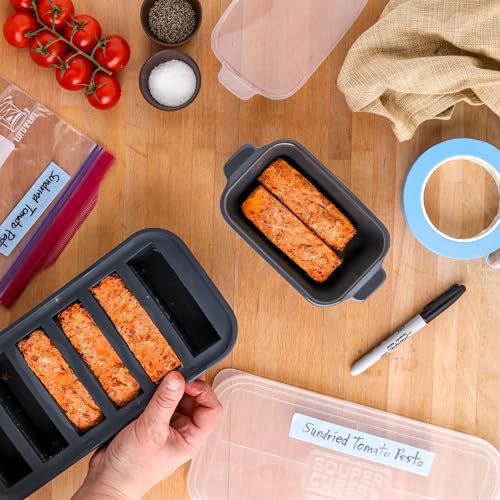 Image of Souper Cubes Ceramic Baking Dishes 2.0-5 inch x 3 inch Small Casserole Dishes for Oven with Silicone Lids, Oven, Microwave and Air Fryer Safe,USA Made, Set of 4 - Charcoal
