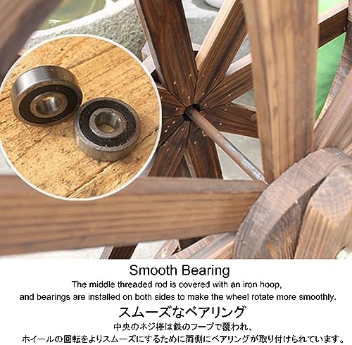 Outdoor Wooden Waterwheel Fountain - Freestanding Garden Decor for Pool Circulation, Rockery Landscaping & Flowing Water Feature