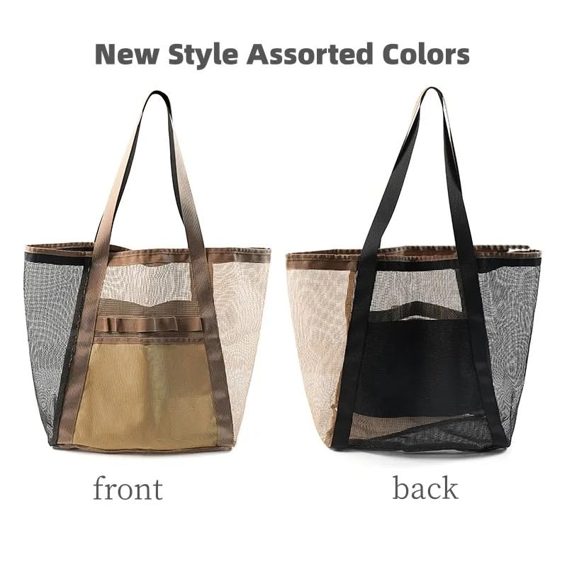 Large Capacity Beach Mesh Bag, Portable Bath Swimming Beach Mesh Tote Bag For Travel4