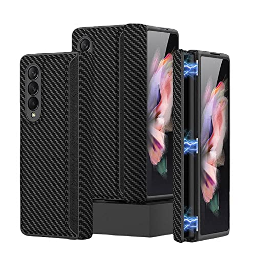 Coque pour Samsung Galaxy Z Fold 3 magnétique avec revêtement rigide anti-choc en cuir PU