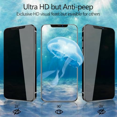 Image of OHAYO Privacy Tempered Glass Screen Protector Compatible with iPhone 12 Pro Max - 9H Anti-Spy Protection, HD Clear View, Bubble-Free Installation, Scratch Resistant, Case-Friendly Fit