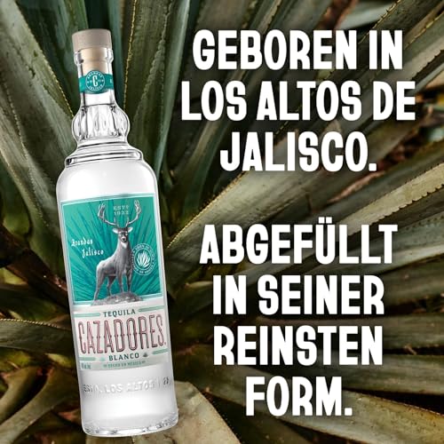 CAZADORES Tequila Blanco, 40% Alkoholgehalt, 70cl / 700ml, Doppelt Destillierter Alkohol aus 100% Blauer Weber-Agave
