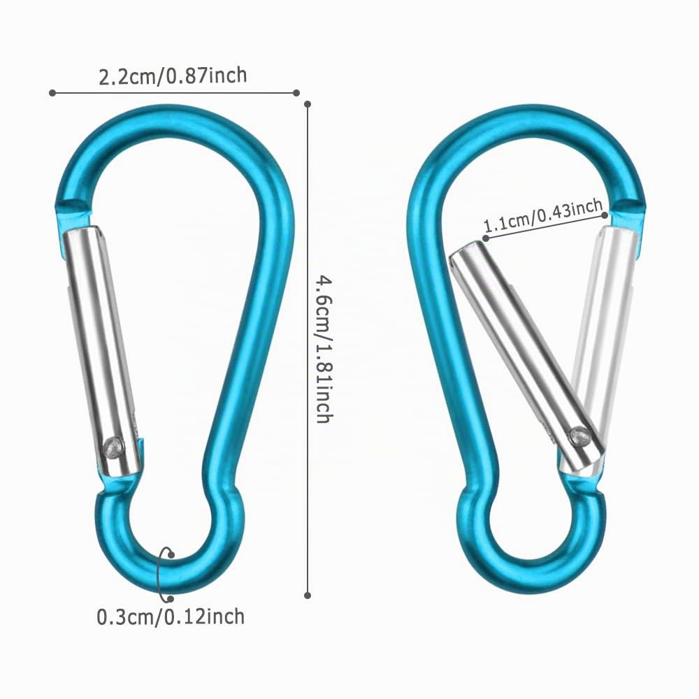 Dadabig 80 Pcs Mousqueton Porte Clé, Mousqueton en Acier Mousqueton De Sécurité Mousquetons De Verrouillage pour La Maison, Le Camping-Car, La Pêche, La Randonnée, Les Voyages