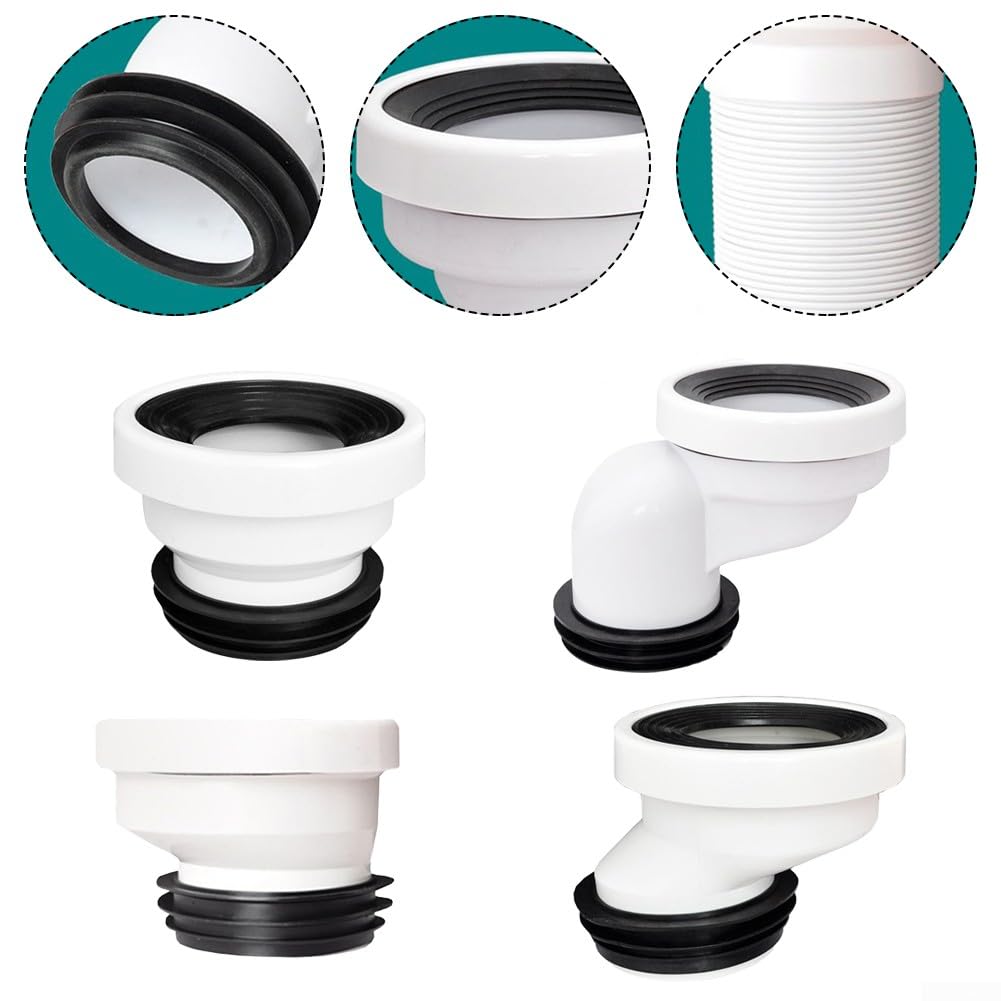DAZZLEEX Buse de connexion de WC pour tuyau de toilette excentrique droit (décalage de 5 cm)