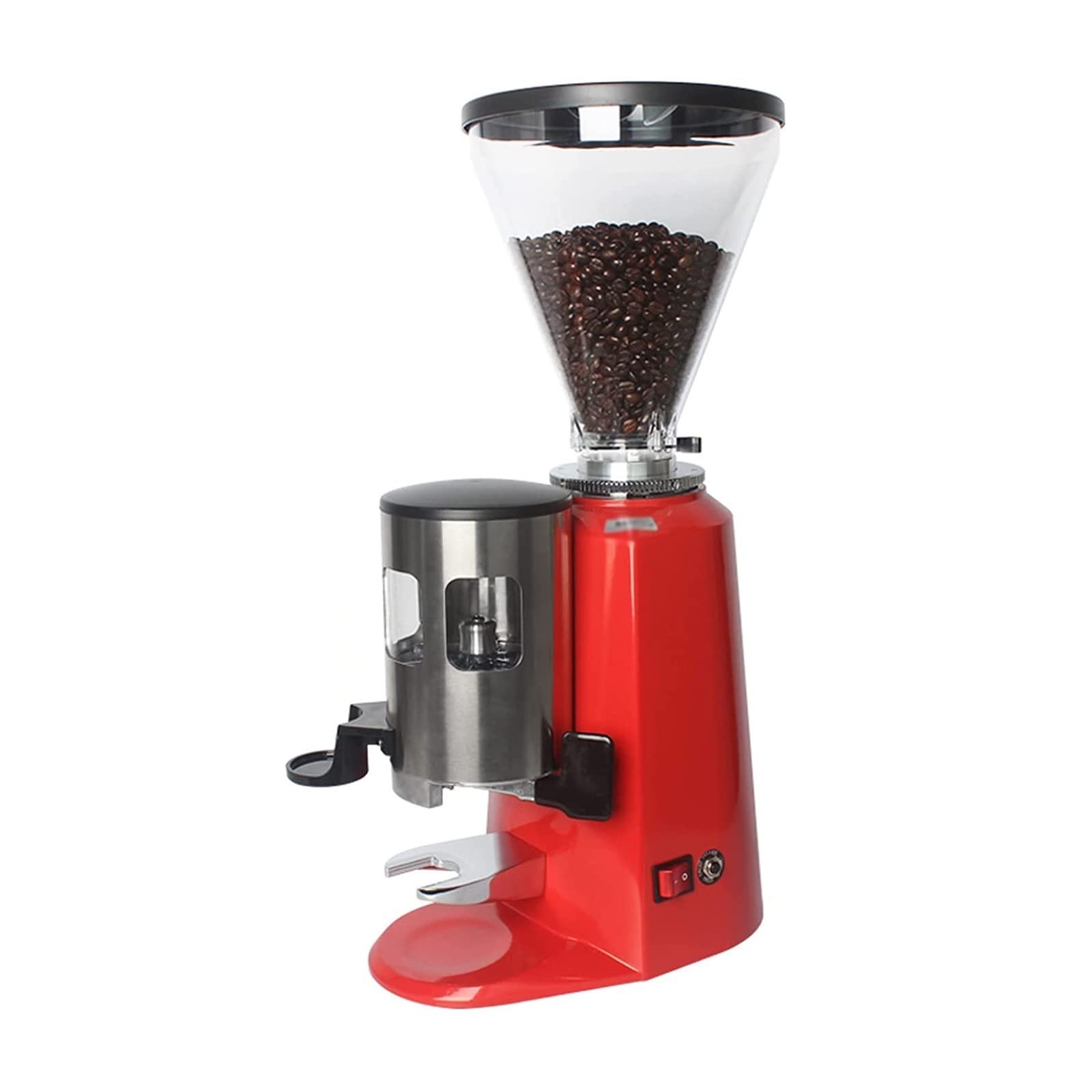 Molinillo de café eléctrico con muelas, Molinillo de café eléctrico con 19 ajustes de molienda precisos, cafetera eléctrica de Gran Capacidad de 1500 g.(Red,Manual Control Grinder)
