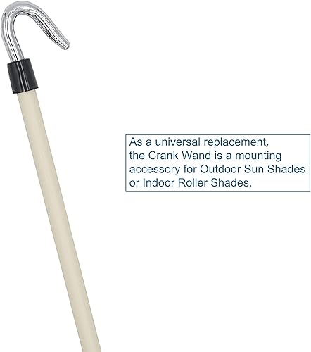 Miniatura 4 de Lihopefe Varita de manivela de metal de repuesto universal para parasoles exteriores (beige)