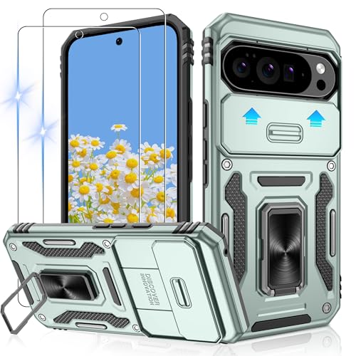 Coque Google Pixel 10 Pro XL Jshru antichoc vert alpin avec 2 verres
