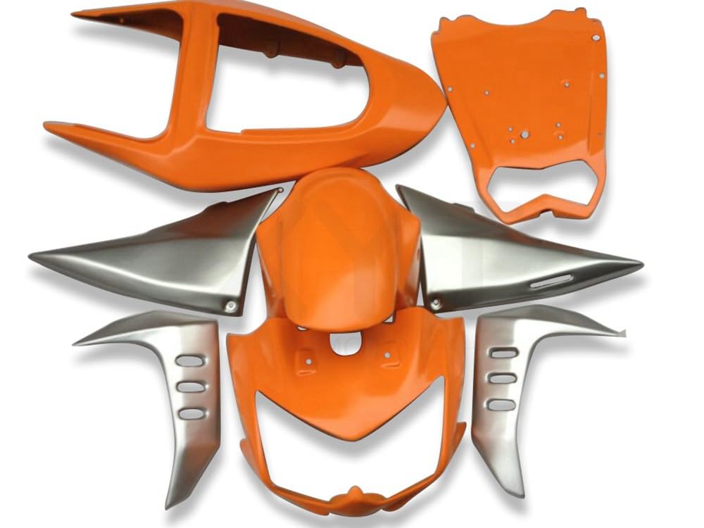 Injection Molding Plastic Fairing Kit For Z1000 2003 2004 2005 2006 Z 1000 Orange Silver Fairings Set 203WH