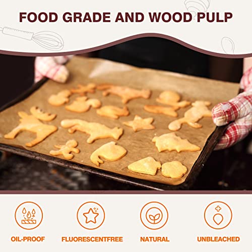 Unbleached Parchment Paper For Baking, 15 In X 210 Ft, 260 Sq.ft, Heavy Duty Baking Paper With Slide Cutter, Non-Stick Brown Parchment Paper Roll For Cooking, Air Fryer, Steaming, Baking Bread #TOP3