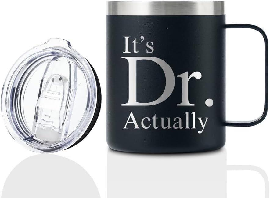 Onebttl Regalos de graduación para hombres y mujeres, regalos universitarios para grado, maestría y médico, taza de café aislada de acero inoxidable