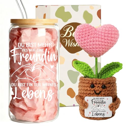 MEIMUCUL Beste Freundin Geschenke Trinkgläser Geburtstagsgeschenk für Frauen Personalisierte Geschenke Für Beste Freundinnen Schwestern Freundschaftsgeschenk Mit Pocket Hug Best Friend Gift